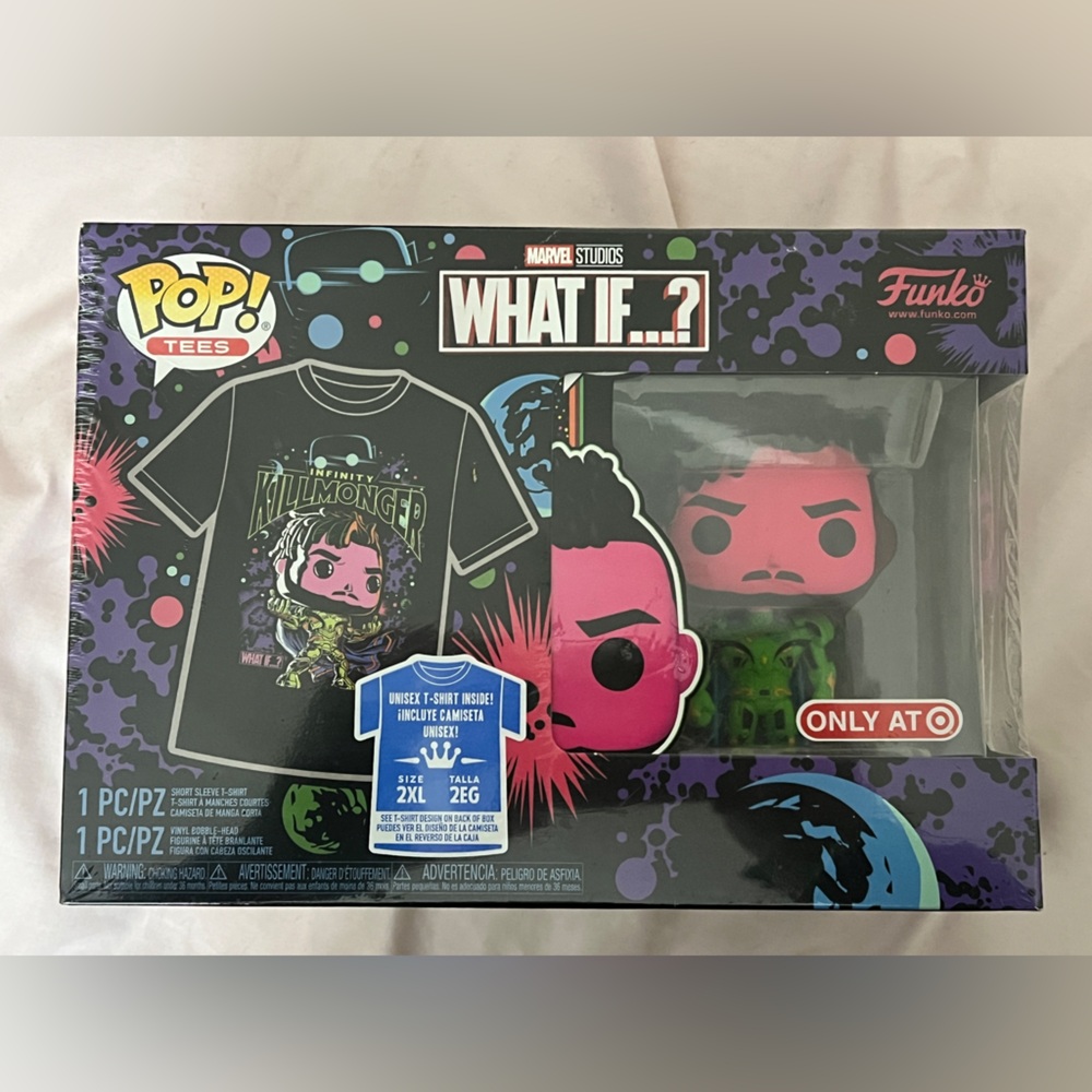 Funko What If Killmonger Black T-Shirt and Figure Set